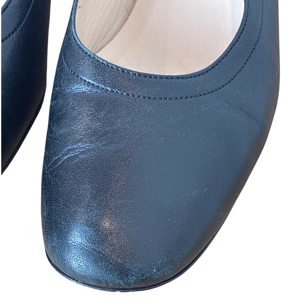 Everlane Day Block Heel Black Leather Italian Pumps Ballet Minimalist Office 9 - Picture 5 of 7